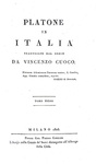 Vincenzo Cuoco - Platone in Italia - Milano 1806 (rara prima edizione con inserto manoscritto)