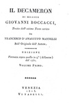 Giovanni Boccaccio - Il Decameron - Venezia, Vitarelli 1813 (con 4 belle tavole - ottima legatura)
