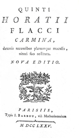 L'opera di Orazio in una bella edizione Barbou: Horatius - Carmina (Satyrarum, Epistolae...) - 1775