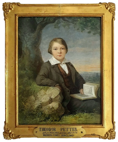 Theodor Josef Petter - Ritratto di un giovane con libro - 1848 (olio su tavola)