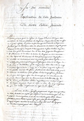 Diritto romano: Explication du Code Justinien. De novo Codice faciendo - 1767 (in folio)