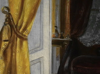 Franz Russ il Giovane - Dame mit buch - 1871 (olio su tela - splendida cornice di met� Ottocento)