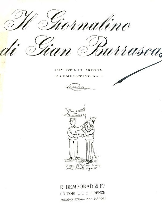 Vamba - Il giornalino di Gian Burrasca - Bemporad 1912 (introvabile prima edizione in volume)