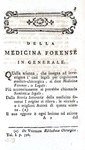 La medicina legale nel Settecento: Plenck - Elementi di medicina e chirurgia forense - Napoli 1784