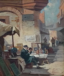 Carl Spitzweg - Der Bücherantiquar (Il libraio antiquario) - fine XIX secolo (olio su tavola) Carl Spitzweg - Der Bücherantiquar (Il libraio antiquario) - fine XIX secolo (olio su tavola)