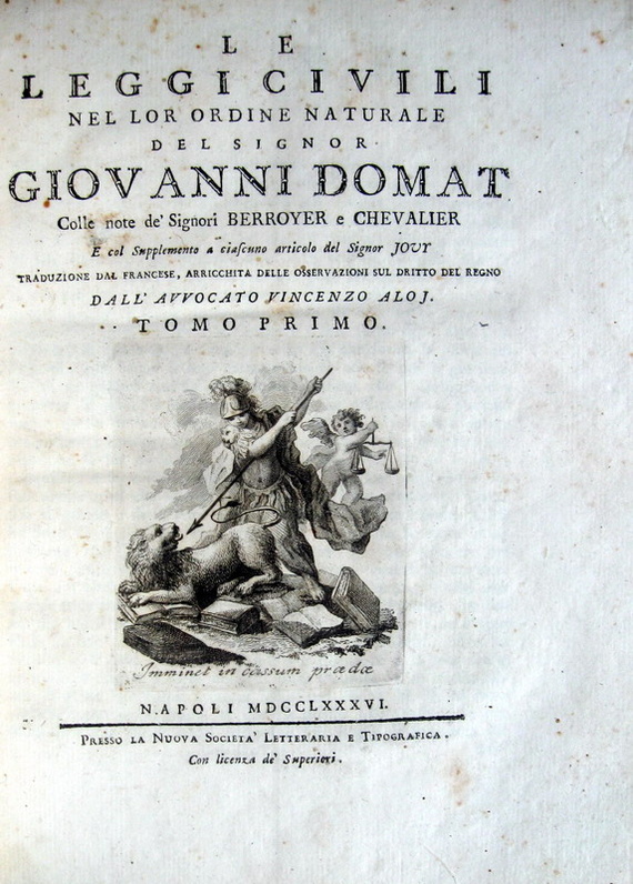 Jean Domat - Le leggi civili nel lor ordine naturale - 1786
