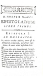 L'opera di Orazio in una bella edizione Barbou: Horatius - Carmina (Satyrarum, Epistolae...) - 1775