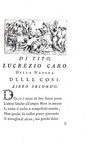 Lucrezio - Della natura delle cose tradotti da Alessandro Marchetti - 1754 (con decine di incisioni)