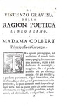 Gian Vincenzo Gravina - Della ragion poetica libri due - In Roma, Gonzaga 1708 (rara prima edizione)