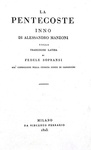 Alessandro Manzoni - La pentecoste - 1823 (tiratura di 500 copie - firma Alessandro Manzoni 1825)