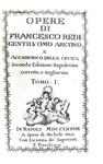 Le scienze nel Seicento: Francesco Redi - Opere - Napoli 1778 (con 34 belle tavole incise in rame)