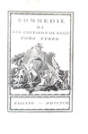 Giovanni Gherardo De Rossi - Commedie - Bassano 1790/98 (prima edizione - bellissima legatura coeva)