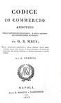 Codice di commercio annotato da Jean Baptiste Sirey - Napoli 1823 (prima edizione italiana)
