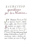 Uno splendido manoscritto devozionale: Esercizj et orazioni da dirsi ogni giorno - fine Seicento