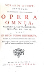 Diritto romano: Gerard Noodt - Opera omnia in duos tomos distributa - 1760/67 (in folio)