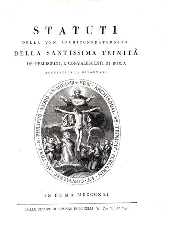 Statuti della Santissima Trinit dei Pellegrini di Roma - 1821 (rara prima edizione)