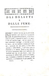 Un capolavoro dell'Illuminismo italiano: Cesare Beccaria - Dei delitti e delle pene - Venezia 1781