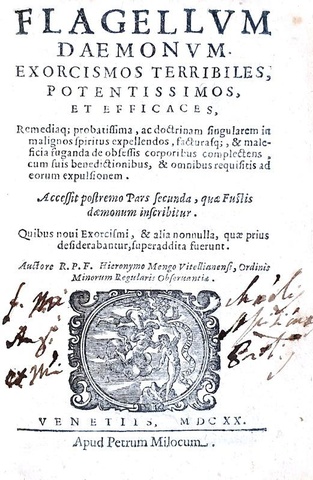 Diavolo ed esorcismo: Girolamo Menghi - Flagellum daemonum & Fustis daemonum - 1620 (rarissimo)