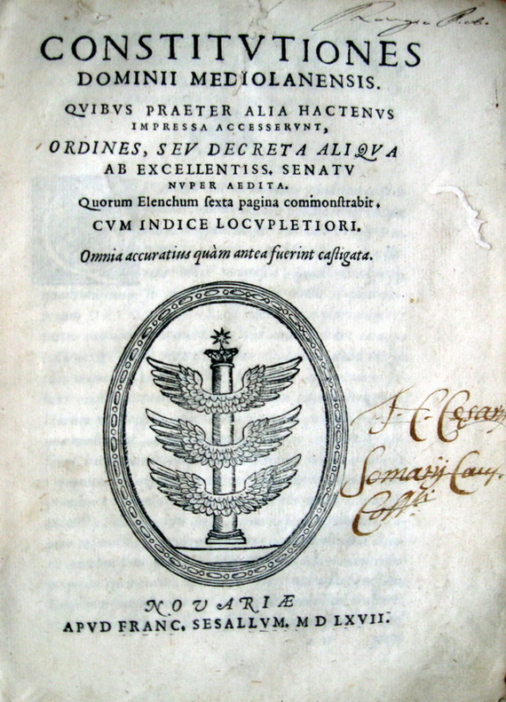 Constitutiones dominii Mediolanensis - Novariae 1567