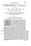 Un classico della medicina antica: Aulo Cornelio Celso - De re medica - Leida, Plantin 1592 (raro)