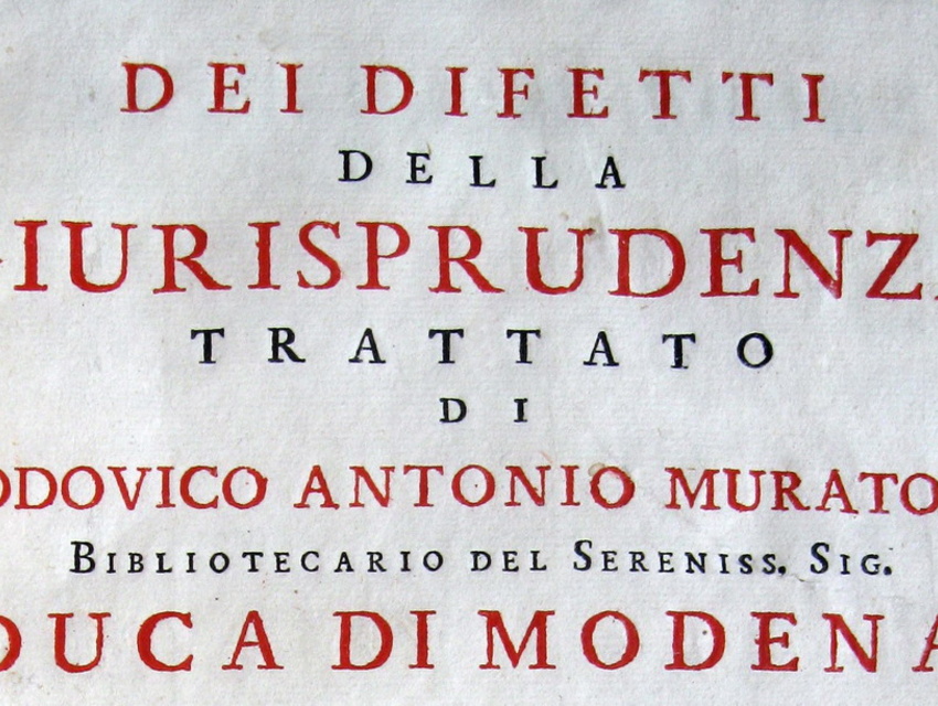 Ludovico Antonio Muratori - Dei difetti della giurisprudenza