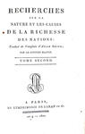 Un grande classico di economia: Adam Smith - Recherches sur la richesse des nations - Paris 1800