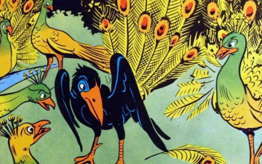 Fedro - Il corvo superbo e i pavoni