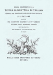 Pittarelli - Della tavola alimentaria di Traiano - 1790 (rarissima prima edizione su carta azzurra)