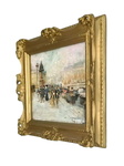 Carlo Brancaccio - Il lungo Senna a Parigi e le sue edicole - ca. 1895/1900 (olio su tavola lignea)