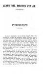 Un classico del diritto italiano: Gian Domenico Romagnosi - Genesi del diritto penale - Milano 1857