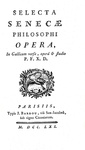 Lucio Anneo Seneca - Selecta opera (De brevitate vitae, Epistolae ad Lucilium, ecc.) - Barbou 1761 Lucio Anneo Seneca - Selecta opera (De brevitate vitae, Epistolae ad Lucilium, ecc.) - Barbou 1761