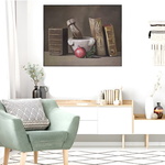 Antonio Sciacca - Natura morta con libri antichi e melograno - 2005 ca. (olio su tela)