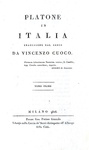 Vincenzo Cuoco - Platone in Italia - Milano 1806 (rara prima edizione con inserto manoscritto)