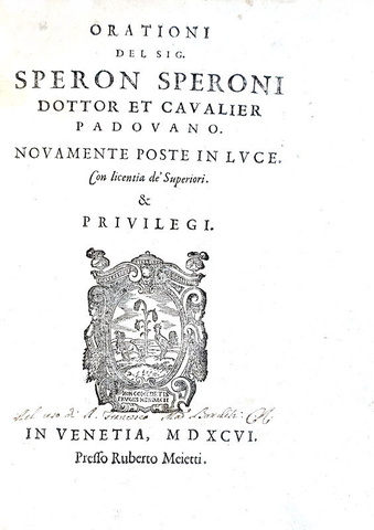 Sperone Speroni - Orationi - Venezia