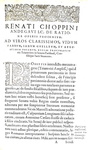 Politica e diritto nel Cinquecento: Ren Choppin - De domanio Franciae - Paris 1574 (prima edizione)