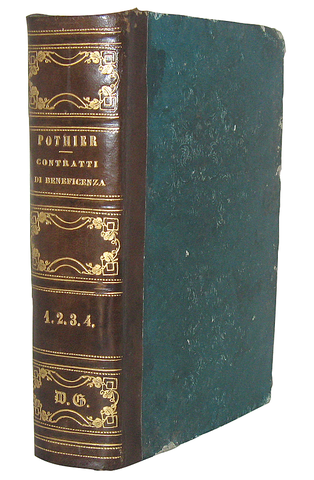 Gioco d'azzardo, contratti e usura: Pothier - Trattati dei contratti di beneficenza - Napoli 1820