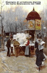 Carlo Brancaccio - Un boulevard parigino con le sue edicole - fine del XIX secolo (olio su tavola)