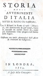 Emanuele Tesauro - Storia degli avvenimenti d'Italia sotto il regno de' Barbari - 1764 (figurato)