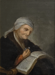 Old woman reading - seconda met� del XVII secolo (1660/90) - olio su tavola lignea di area fiamminga