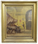 Anton von Rotzlatz - Il libraio e il bibliofilo. La trattativa - 1880 circa (olio su tavola)