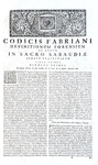 Regno Sabaudo: Codex fabrianus definitionum forensium et rerum in sacro Sabaudiae senatu - 1740