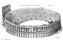 Scipione Maffei - Degli anfiteatri - Verona 1728 (rara prima edizione - con 15 belle tavole in rame)