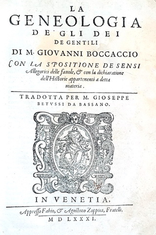 Giovanni Boccaccio - La geneologia de gli Dei de Gentili - Venezia 1581