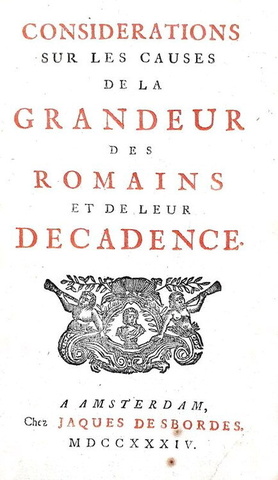 Montesquieu - Considrations sur les causes de la grandeur des Romains - 1734 (rara prima edizione)