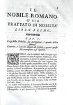 Giovanni Pietro de' Crescenzi Romani - Il nobile romano ossia trattato di nobilt - BOlogna 1693