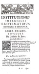 Antonius Perezius - Institutiones imperiales, erotematibus distinctae - Venetiis 1706