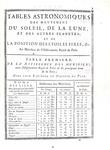 Jacques Cassini - Tables astronomiques du soleil, lune, planetes et etoiles - 1740 (prima edizione)