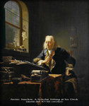 Justus Juncker - A Scholar Sitting at his Desk - inizi del XX secolo (olio su tavola)