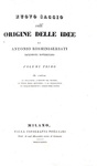 Antonio Rosmini - Nuovo saggio sull'origine delle idee - Milano, Pogliani 1836/37 (prima edizione)