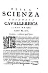Duello, vendetta e onore: Scipione Maffei - Della scienza chiamata cavalleresca - Trento 1717